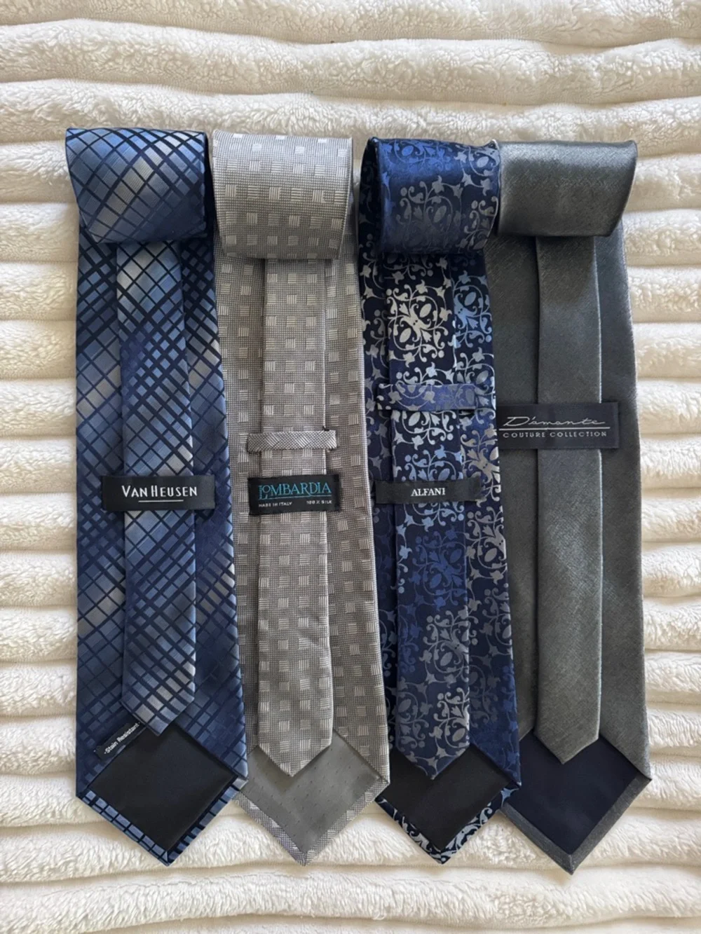 Men’s Silk Tie Set (4) - Blue and Gray